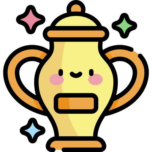 Trofeo Kawaii Lineal color icono