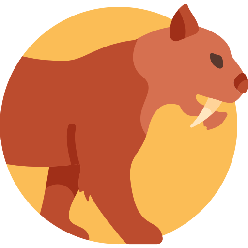 Saber toothed tiger Detailed Flat Circular Flat icon