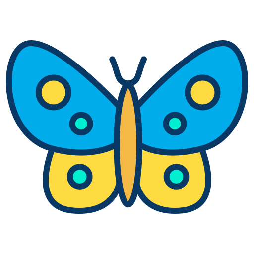 vlinder Kiranshastry Lineal Color icoon