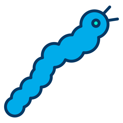 gusano de seda Kiranshastry Lineal Color icono