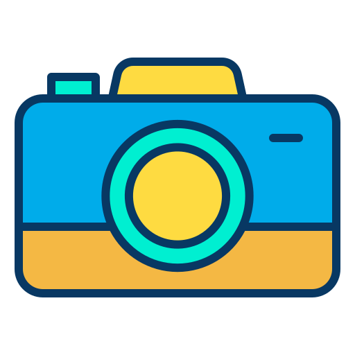 kamera Kiranshastry Lineal Color ikona