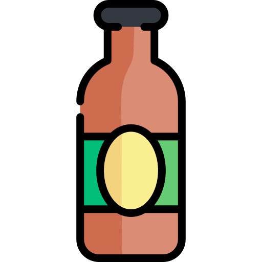 Cerveza Kawaii Lineal color icono