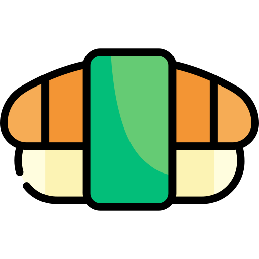 sushi Kawaii Lineal color icoon