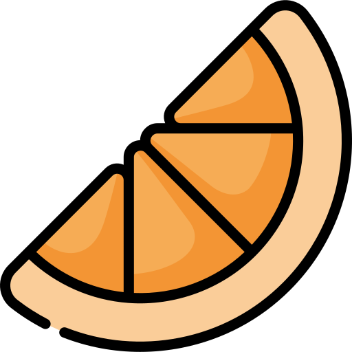 Naranja Kawaii Lineal color icono