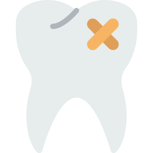 Broken tooth prettycons Flat icon