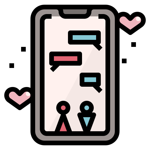 dating-app dDara Lineal Color icoon