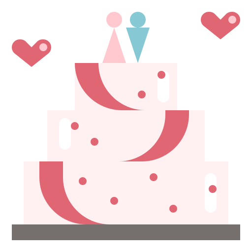 Wedding cake dDara Flat icon