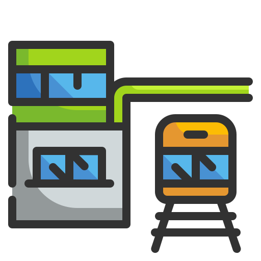 Train station Wanicon Lineal Color icon