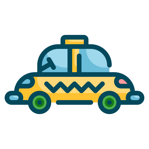 タクシー Wanicon Lineal Color icon