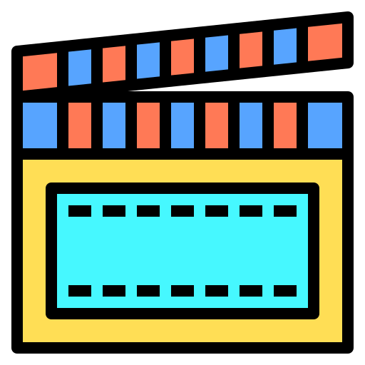 Clapperboard Catkuro Lineal Color icon