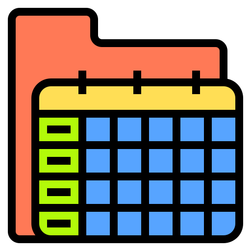 Calendario Catkuro Lineal Color icono