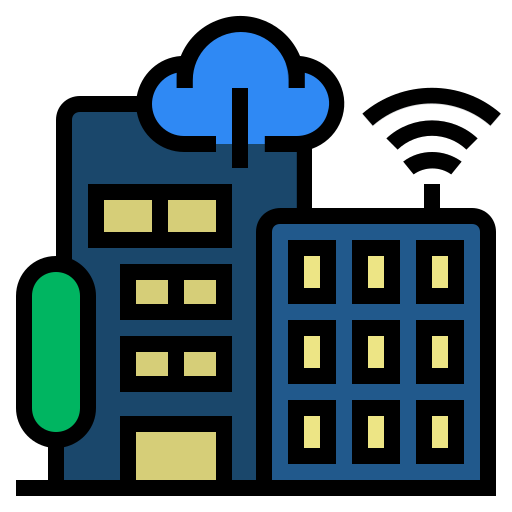 Smart city Wichai.wi Lineal Color icon