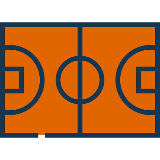 terrain de basketball Detailed Straight Lineal color Icône
