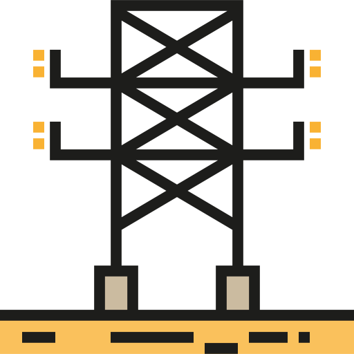 wieża elektryczna Detailed Straight Lineal color ikona