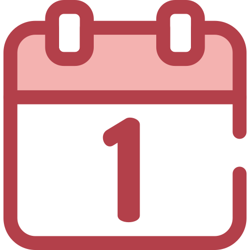 Calendar Monochrome Red icon