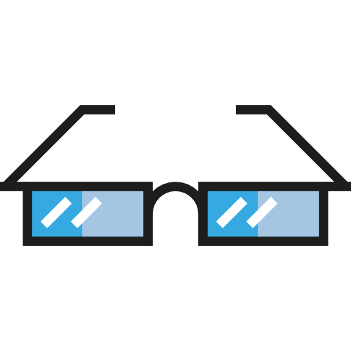 des lunettes Detailed Straight Lineal color Icône