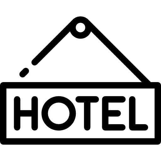 signo de hotel Detailed Rounded Lineal icono