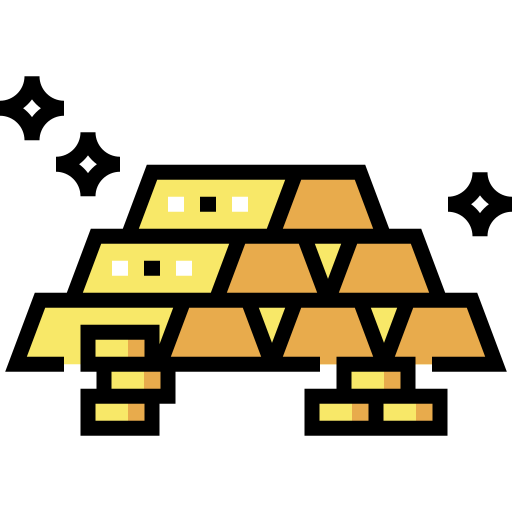 Lingotes de oro Detailed Straight Lineal color icono
