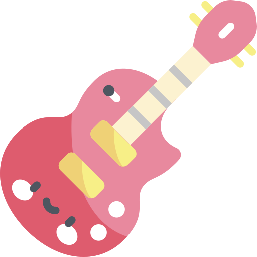 Guitarra elétrica Kawaii Flat Ícone