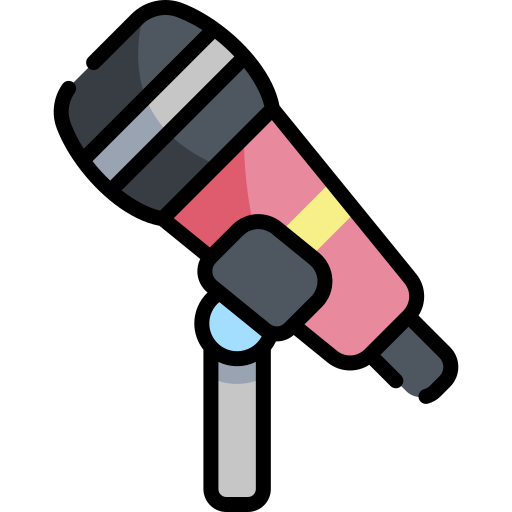 microfono Kawaii Lineal color icona