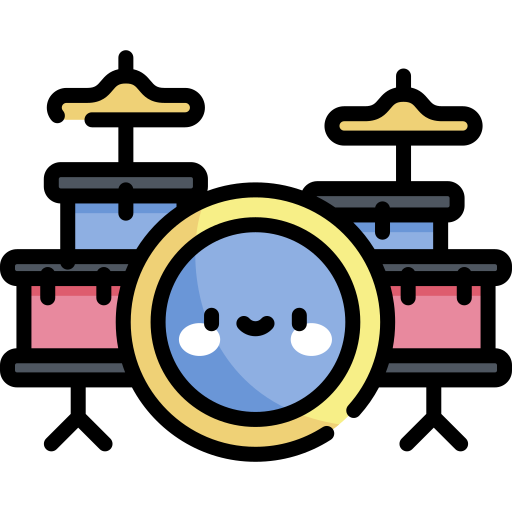 ドラム Kawaii Lineal color icon