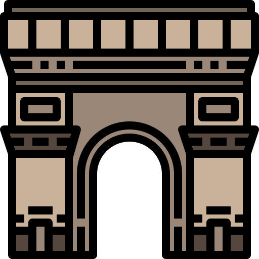 Arco del triunfo Winnievizence Lineal color icono
