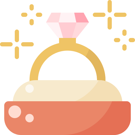 anillo de diamantes Pixelmeetup Flat icono