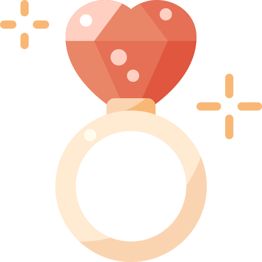 diamentowy pierścionek Pixelmeetup Flat ikona