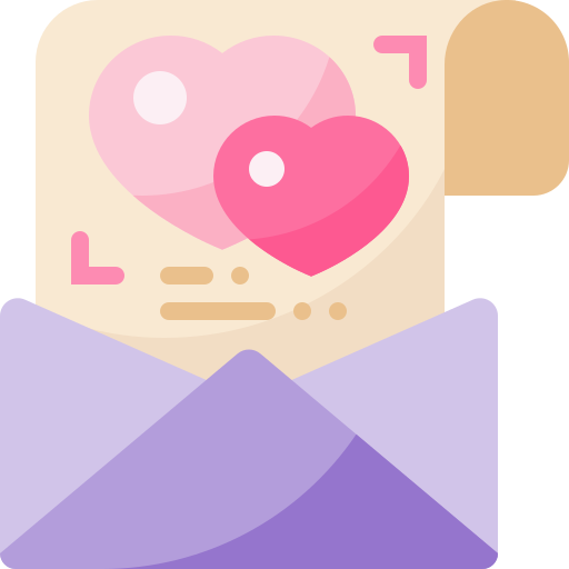 carta de amor Pixelmeetup Flat icono