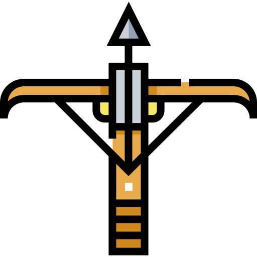 Crossbow Detailed Straight Lineal color icon