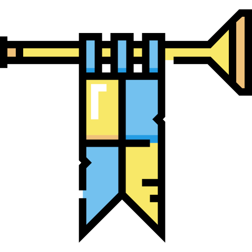 Trumpet Detailed Straight Lineal color icon