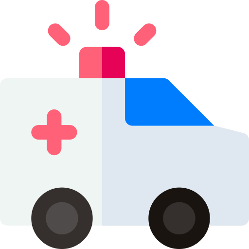 Ambulancia Basic Rounded Flat icono