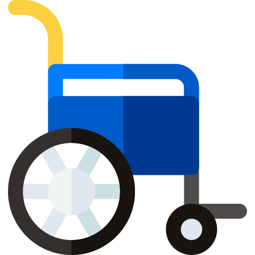 rolstoel Basic Rounded Flat icoon