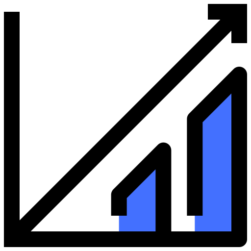 Bar graph Inipagistudio Blue icon