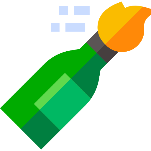 Molotov cocktail Basic Straight Flat icon