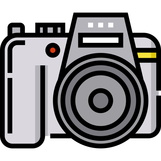 dslr 카메라 Detailed Straight Lineal color icon