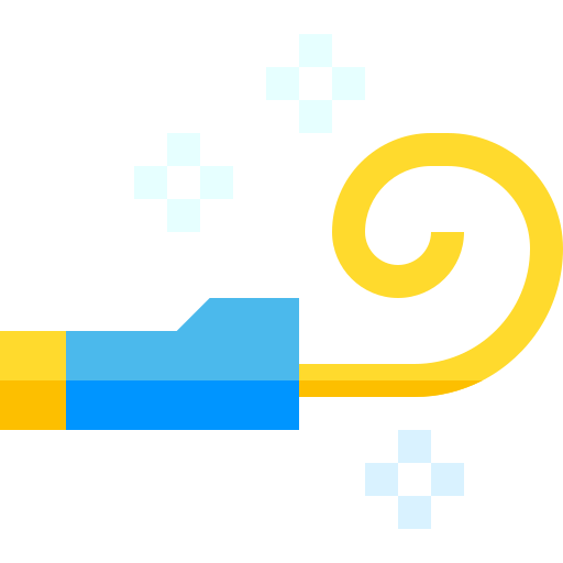Party blower Basic Straight Flat icon