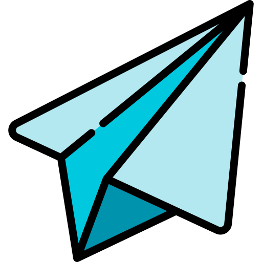 papierowy samolocik Kawaii Lineal color ikona