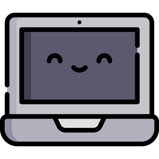 ordenador portátil Kawaii Lineal color icono