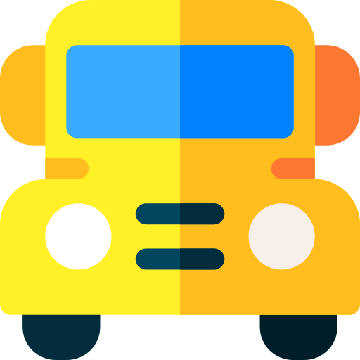 Autobús escolar Basic Rounded Flat icono