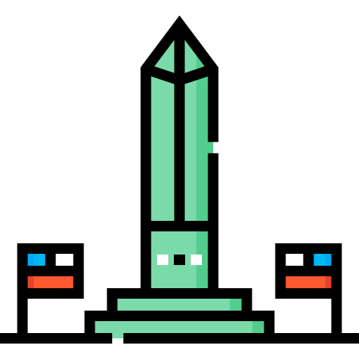 워싱턴 기념비 Detailed Straight Lineal color icon