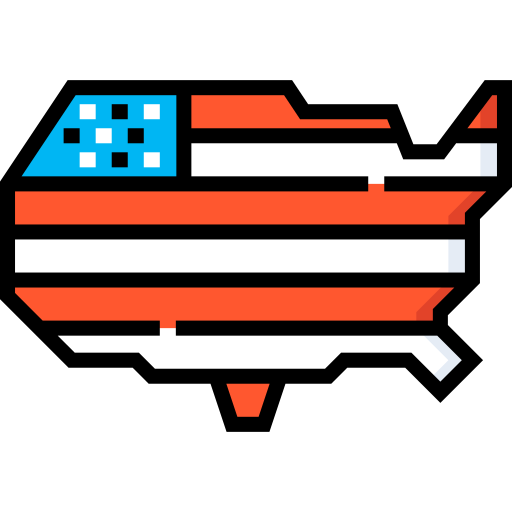 アメリカ合衆国 Detailed Straight Lineal color icon