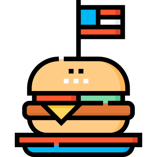 burger Detailed Straight Lineal color icon
