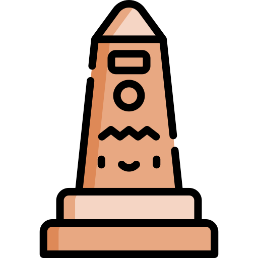 Obelisco Kawaii Lineal color Ícone