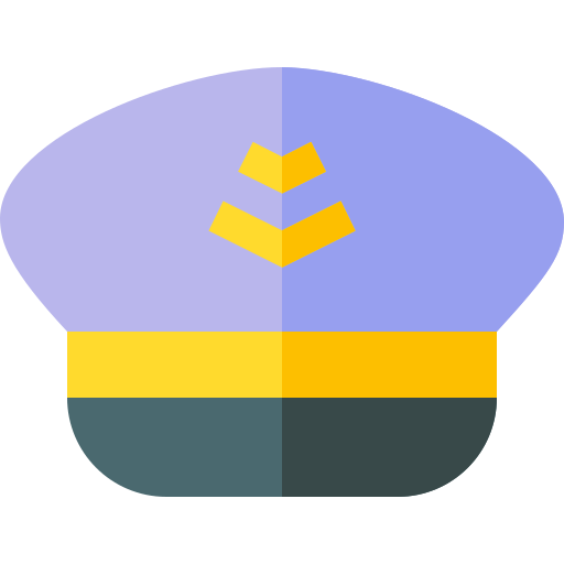 Pilot hat Basic Straight Flat icon