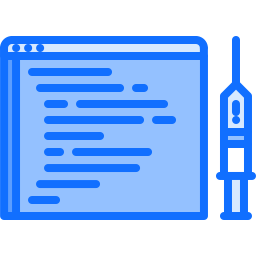 Code injection Coloring Blue icon