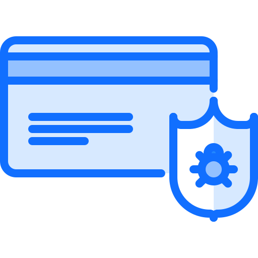 Secure payment Coloring Blue icon