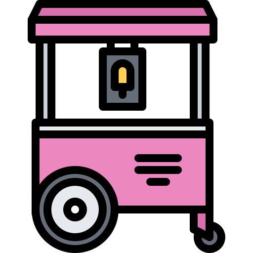 Ice cream cart Coloring Color icon