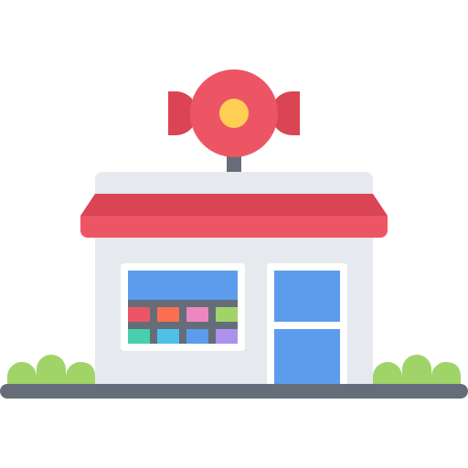 Candy shop Coloring Flat icon