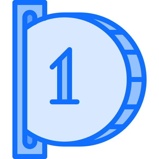 Insertar moneda Coloring Blue icono